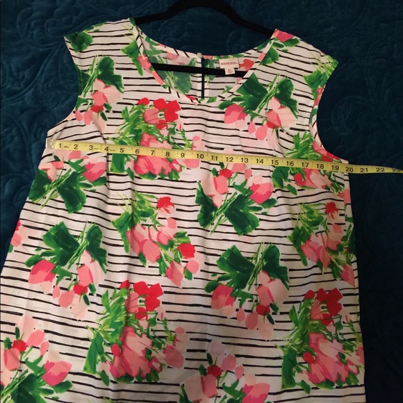 Merona Striped and Floral Print Sleeveless Shell - Picture 7 of 8